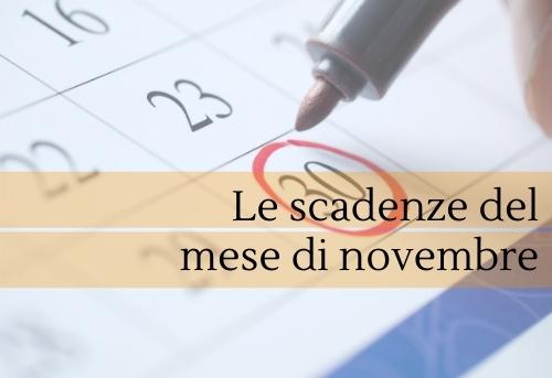 Scadenze fiscali novembre 2021: il calendario delle date da ricordare.